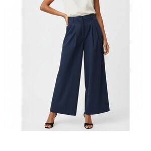 Old Navy Women Extra High-Rise Wide Leg Pants Cotton Nylon Office Navy Blue 10